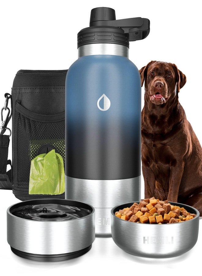 HEMLI 32 oz. Portable Dog Water Bottle and Bowl for Walking, Hiking and Travel - Image 1